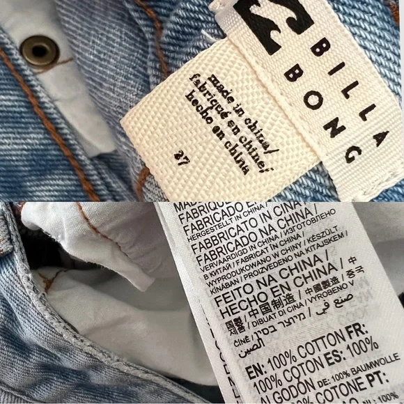 NWOT BILLABONG High Waisted Distressed Denim Shorts US 27 - Picture 4 of 4